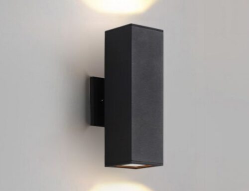 مصباح أسطوانة مربعة سوداء