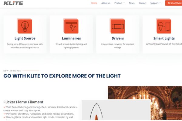 εργοστάσιο φωτισμού Klite