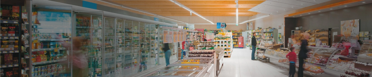 Supermarket diffuser lighting installation