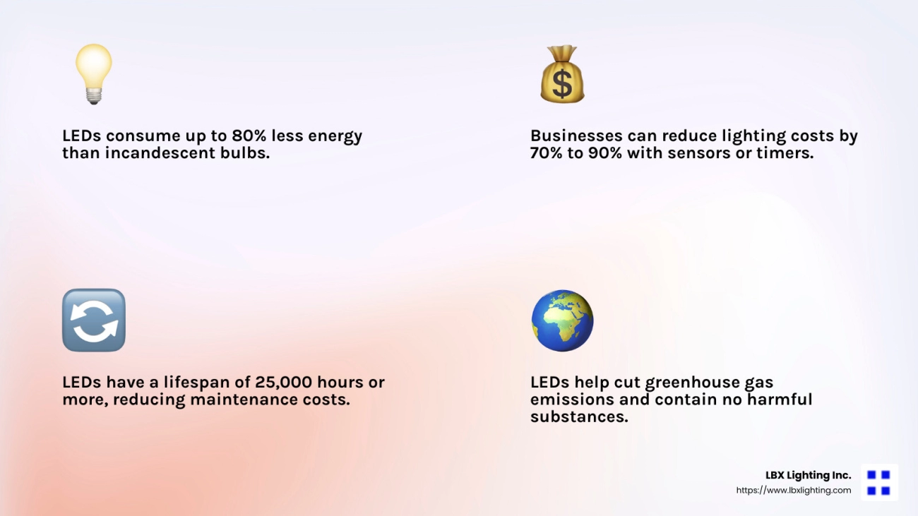 دليل ميزات أضواء شرائط LED التجارية