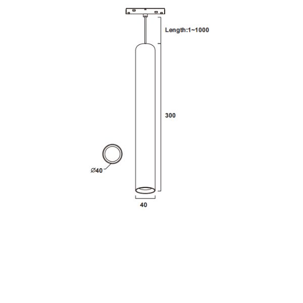 Cylinder magnetic hanging light Drawing