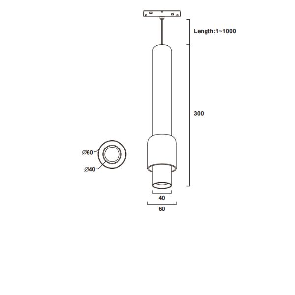 Cylinder magnetic hanging light Supplier
